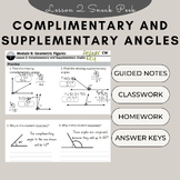 Complementary and Supplementary Angles Guided Notes (Plus 