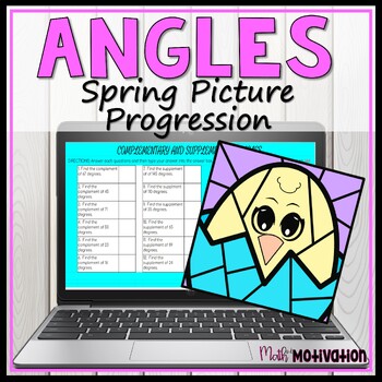 Preview of Complementary and Supplementary Angles Spring Themed Progression Art