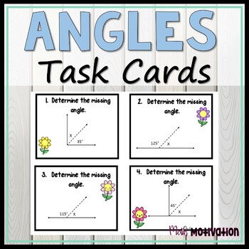 Preview of Complementary and Supplementary Angles Spring Themed Task Cards