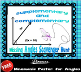 Complementary and Supplementary Missing Angles Scavenger Hunt
