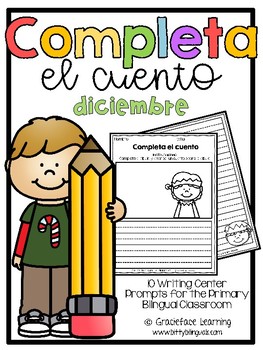 Preview of December Spanish Writing - Completa el cuento - diciembre