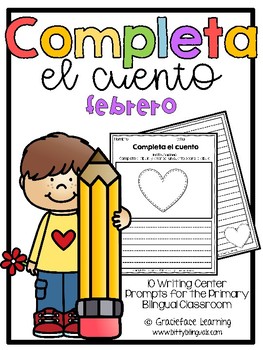 Preview of February Spanish Writing - Completa el cuento - febrero