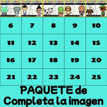 Preview of Completa la imagen (Complete the Image)- GROWING BUNDLE