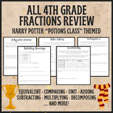 4th Grade Fractions Review: WHOLE YEAR - Harry Potter Themed