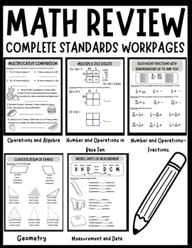 Preview of Complete 4th Grade Math Standards Workpages Packet and Answer Key