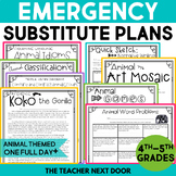 Emergency Substitute Plans for 4th -5th | Sub Plans