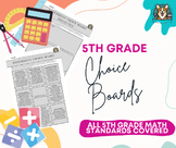 Complete 5th Grade Math Mastery Choice Board Bundle for Gi