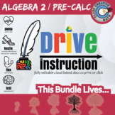 Complete Algebra 2 / Pre-Calc - EDITABLE Slides / INB/ War