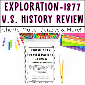 Preview of Complete American History Review Packet Exploration Through Reconstruction