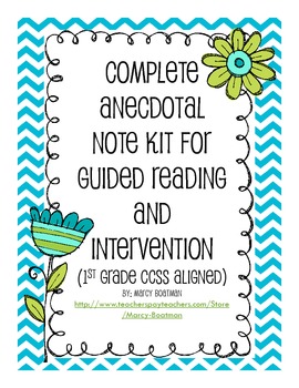 Preview of Complete Anecdotal Note Kit for Guided Reading and Intervention