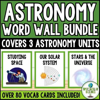 Preview of Astronomy Vocabulary Word Wall Cards Complete Bundle