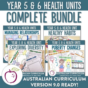 Preview of Complete Australian Curriculum 8.4 and 9.0 Year 5&6 Health Units Bundle