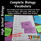 Complete Biology Terminology - Self-Grading Vocabulary Card Sorts