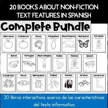 Preview of Complete Bundle: Interactive Non-Fiction Text Features Books in Spanish