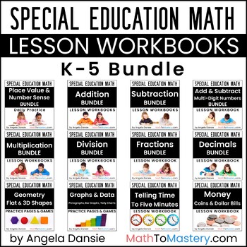 Complete Bundle of ALL Step-by-Step Math Workbooks | Special Education Math