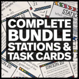 Middle School Math Task Cards - COMPLETE BUNDLE of Station