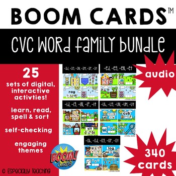 Preview of Complete CVC Word Family MEGA Bundle *BOOM CARDS*