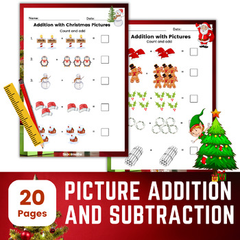 Preview of Complete Christmas Addition & Subtraction Activities for Kindergarten
