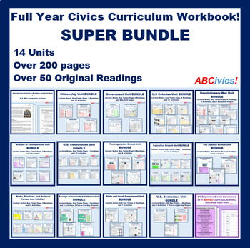 Preview of Complete Civics Curriculum BUNDLE - Full Year of Civics from ABCivics!