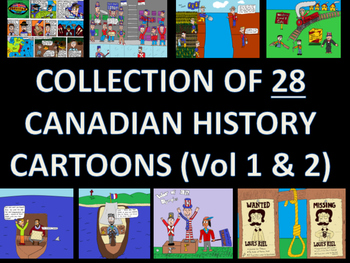 Preview of Complete Collection of Canadian History Cartoons (28 Cartoons) .PDF Format