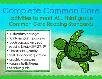 Preview of Reading Comprehension Differentiated Bundle - Sea Turtles 