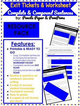 Preview of Complete & Compound Sentences PRACTICE PACK | READY-TO-GO | ELA