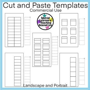 Preview of Complete Cut and Paste worksheet Template| commercial use | growing bundle