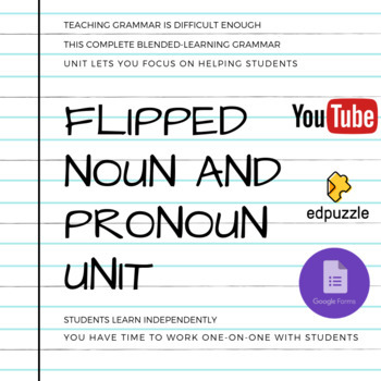 Preview of Complete Distance Learning Noun and Pronoun Unit, Edpuzzle Video, Google Apps