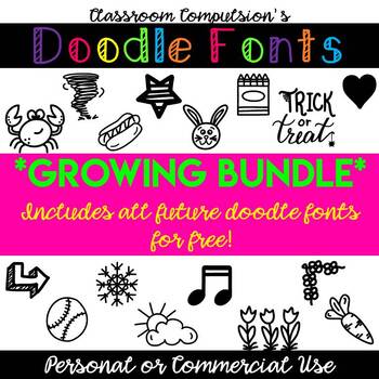 Preview of Complete Doodle Fonts Collection *Growing Bundle!*