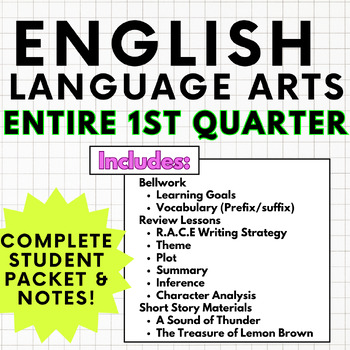 Preview of Complete ELA 1st Quarter Student Workbook Bundle -Review Skills - Canva Editable