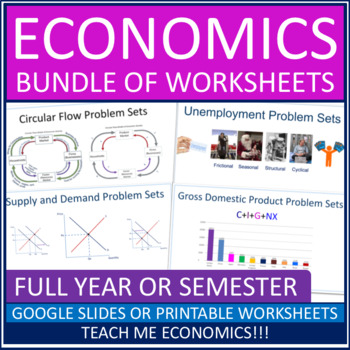 Preview of Complete Economics Course Bundle of 21 Worksheets Economic Google Slides
