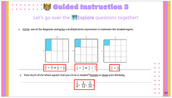 Preview of Complete & Editable iM 5th Grade Unit 3, Lessons 1-8 Slides with Visuals/Timers