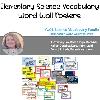 Preview of Vocabulary Word Wall science bundle astronomy biology earth life genetics