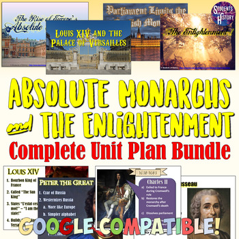 Preview of Absolute Monarchs and Enlightenment Unit: Lessons, Map, Project, Timeline & More