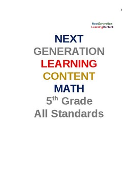 Preview of Complete Fifth Grade Next Generation Math Worksheet Package All Standards