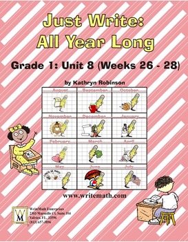 Preview of Daily First Grade Writing Lessons, Activities, Grammar - Unit 8 - {CCSS Aligned}