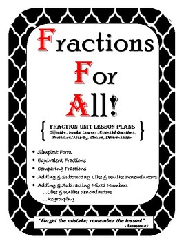Preview of Fraction Unit - Eleven Lessons