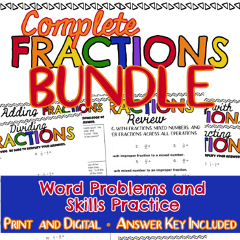 Preview of Fractions Operations BUNDLE Digital for Google Distance Learning