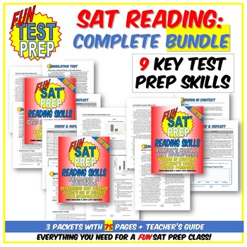 Preview of Complete Fun SAT Prep Reading BUNDLE: 9 Key Test Prep Reading Skills