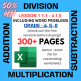 Complete GRADE 4,5,6 Mathematics - ADDITION,SUBTRACTION,MU