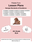 Complete Georgia ELA Lesson Plan Bundle - 4th Grade (51 le