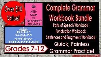 Preview of Complete Grammar Worksheet Bundle for Middle and High School