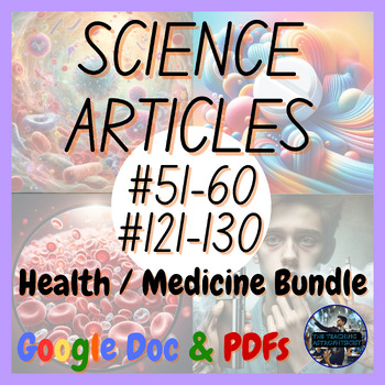 Preview of Complete Health / Medicine Science 20 Article Set Physical Edu (Google Version)