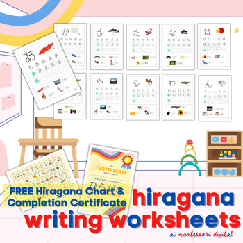 Preview of Complete Hiragana Writing Worksheets (50% off until May 19)