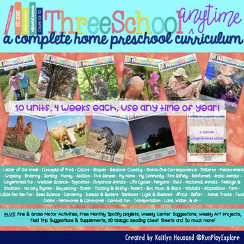 Preview of Complete Home Preschool Curriculum | ThreeSchool ANYTIME for 3 and 4 Year Olds