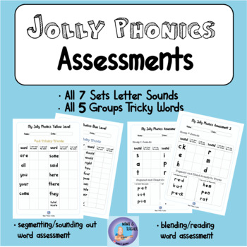Preview of Complete Jolly Phonics Assessment: Sounds, tricky words, decodable words