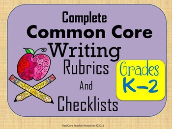 Preview of Complete K-2 Common Core Writing Rubrics