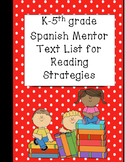 Complete K-5th Spanish Mentor Text List for Reading Comprehension