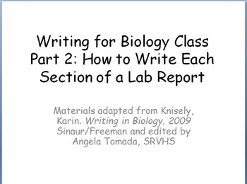 Preview of Complete Lab Report Guide for Standard Level Science Classes