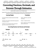 Lesson: 6th/7th Grade Converting Fractions, Decimals and Percents